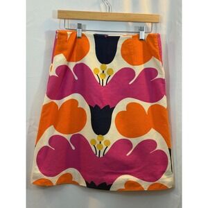 Lilly Pulitzer Pink Orange Navy Floral Pencil Skirt